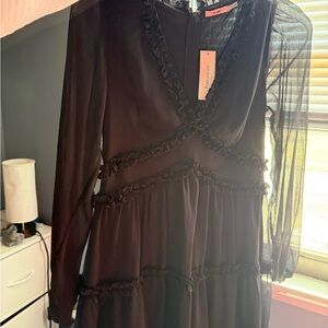 Francesca's Collections Black Ruffle Dress